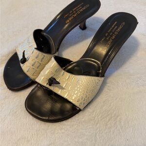 Donald J. Pliner Black and Cream Sandals